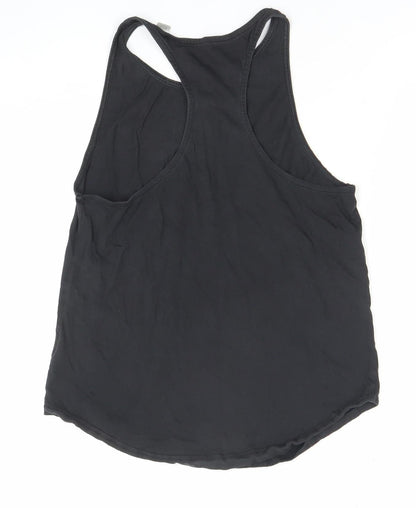 adidas Womens Black Cotton Racerback Tank Top Size S