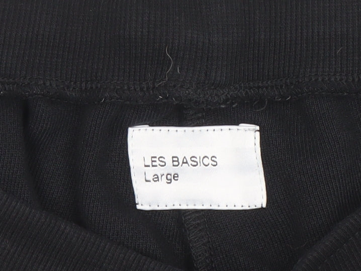 Les Basics Men’s Black Cotton Sweat Shorts Size Large Casual Jersey