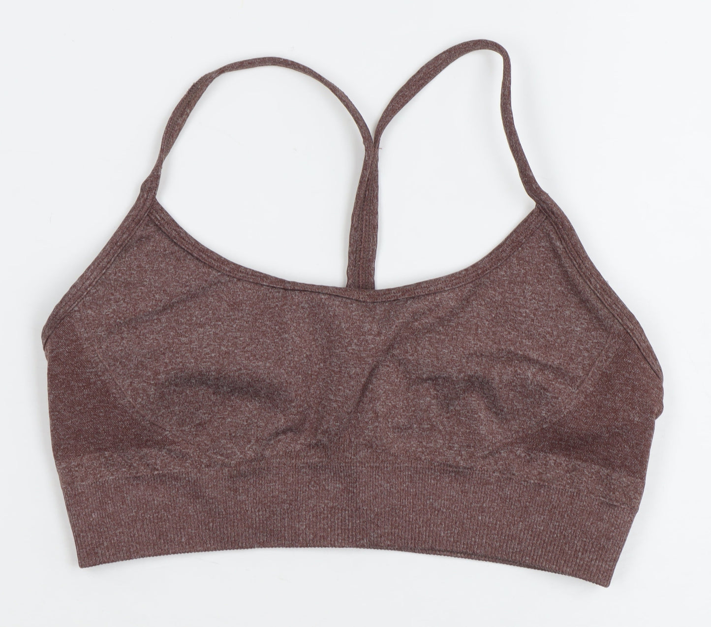 AYBL Women's Brown Seamless Racerback Sports Bra Size S