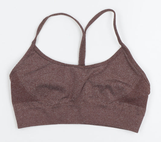 AYBL Women's Brown Seamless Racerback Sports Bra Size S