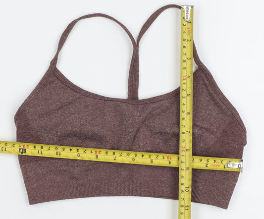 AYBL Women's Brown Seamless Racerback Sports Bra Size S