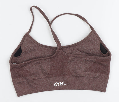AYBL Women's Brown Seamless Racerback Sports Bra Size S