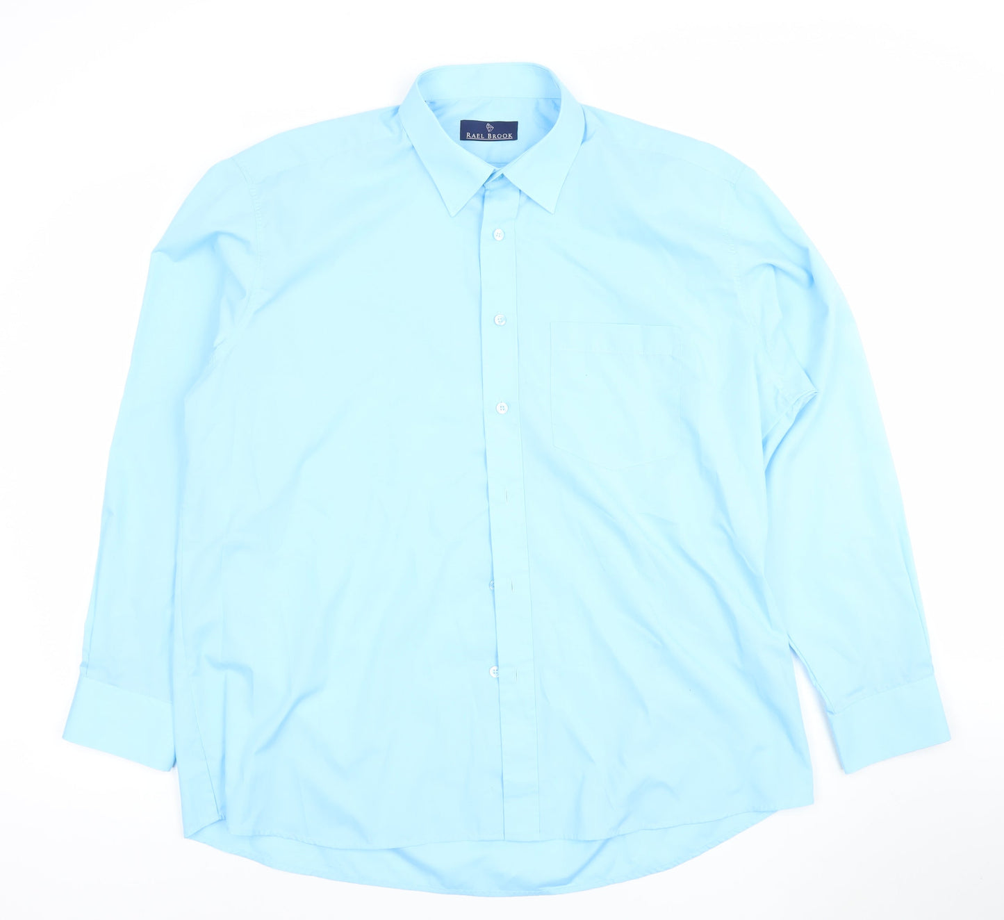 Rael Brook Men's Blue Long Sleeve Regular Fit Dress Shirt 17/43cm