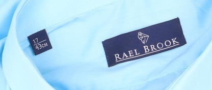 Rael Brook Men's Blue Long Sleeve Regular Fit Dress Shirt 17/43cm