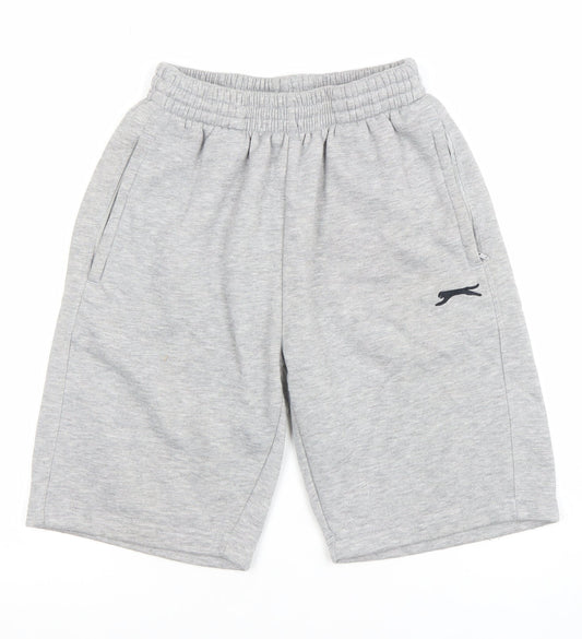 Slazenger Men's Grey Sweat Shorts M Elastic Waist Casual Sportswear