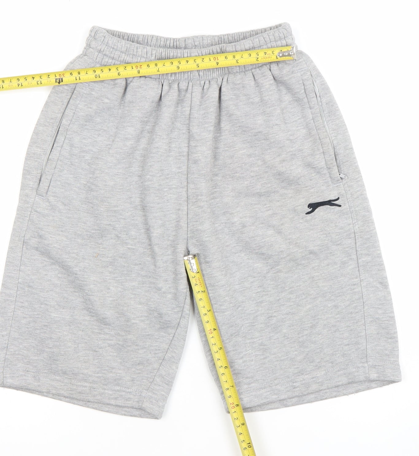 Slazenger Men's Grey Sweat Shorts M Elastic Waist Casual Sportswear