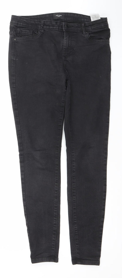 Womens UK Size L VERO MODA Slim Fit Skinny Black Jeans