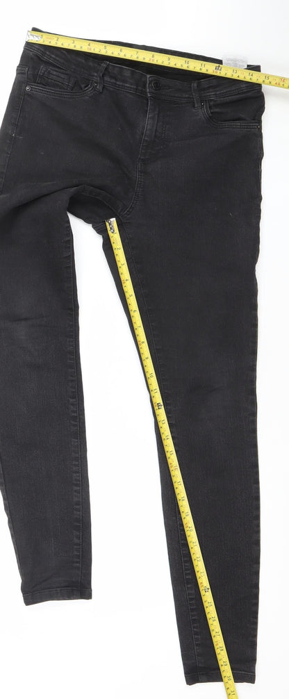 Womens UK Size L VERO MODA Slim Fit Skinny Black Jeans