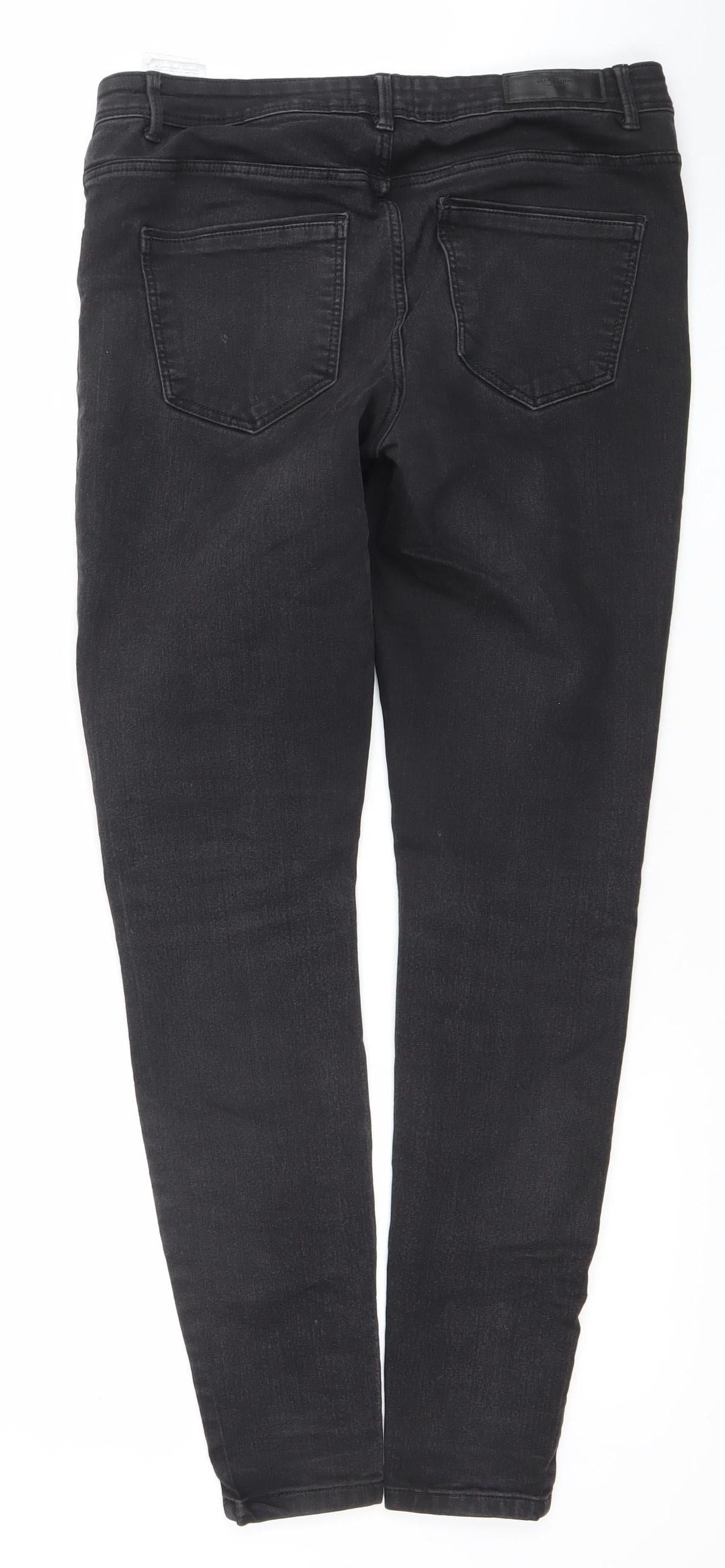 Womens UK Size L VERO MODA Slim Fit Skinny Black Jeans