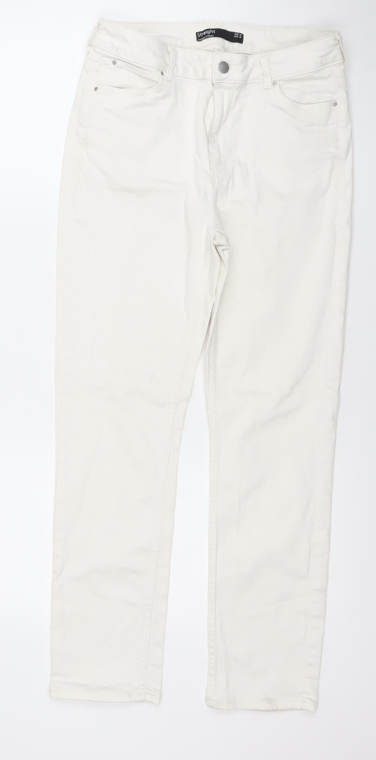Dunnes Stores Women's White Size 12 Straight Leg Jeans