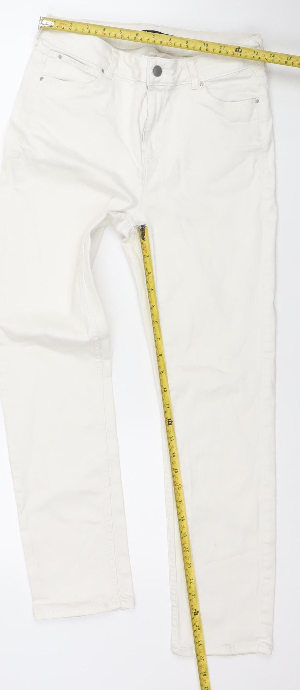 Dunnes Stores Women's White Size 12 Straight Leg Jeans