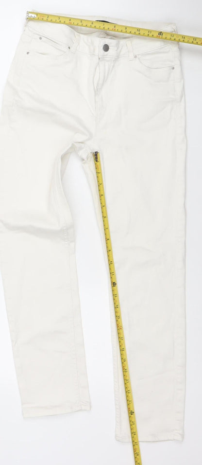 Dunnes Stores Women's White Size 12 Straight Leg Jeans