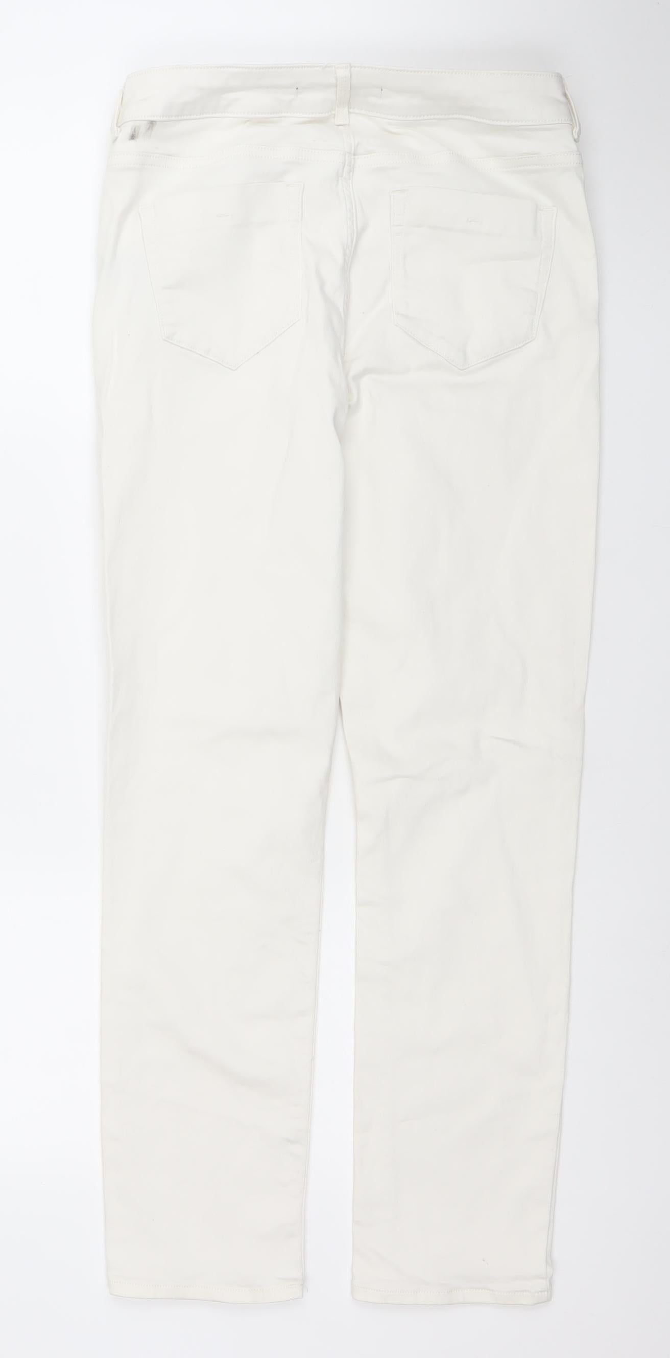 Dunnes Stores Women's White Size 12 Straight Leg Jeans
