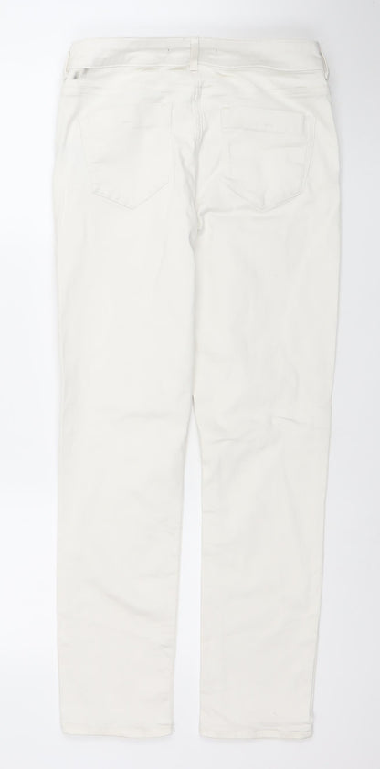 Dunnes Stores Women's White Size 12 Straight Leg Jeans