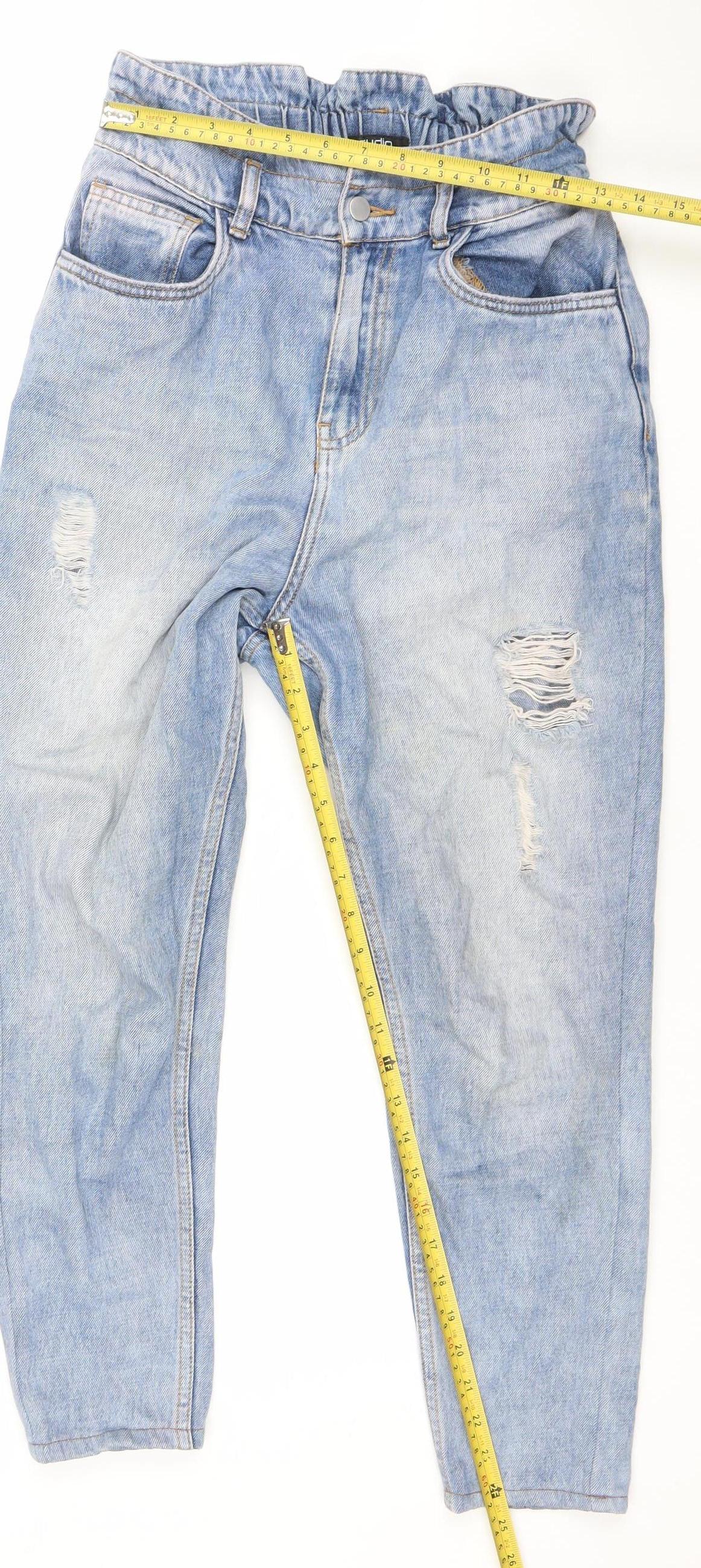 Womens UK Size 28 Zudio Relaxed Fit Mom Blue Jeans