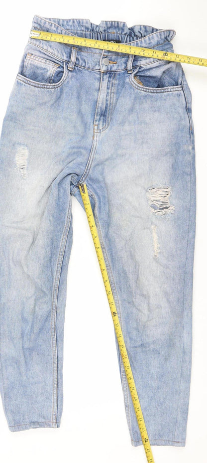 Womens UK Size 28 Zudio Relaxed Fit Mom Blue Jeans