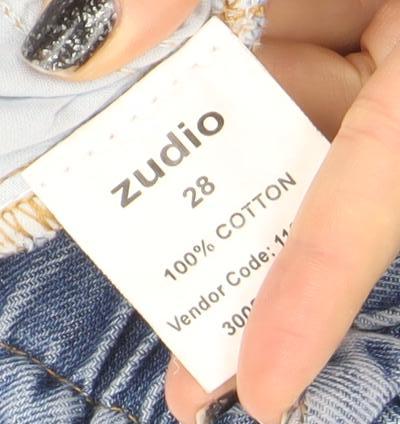 Womens UK Size 28 Zudio Relaxed Fit Mom Blue Jeans
