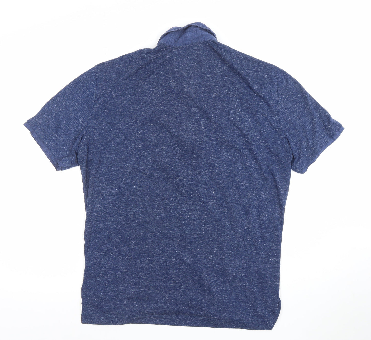 Adolfo Dominguez Men's Blue Linen Cotton Polo Shirt XL