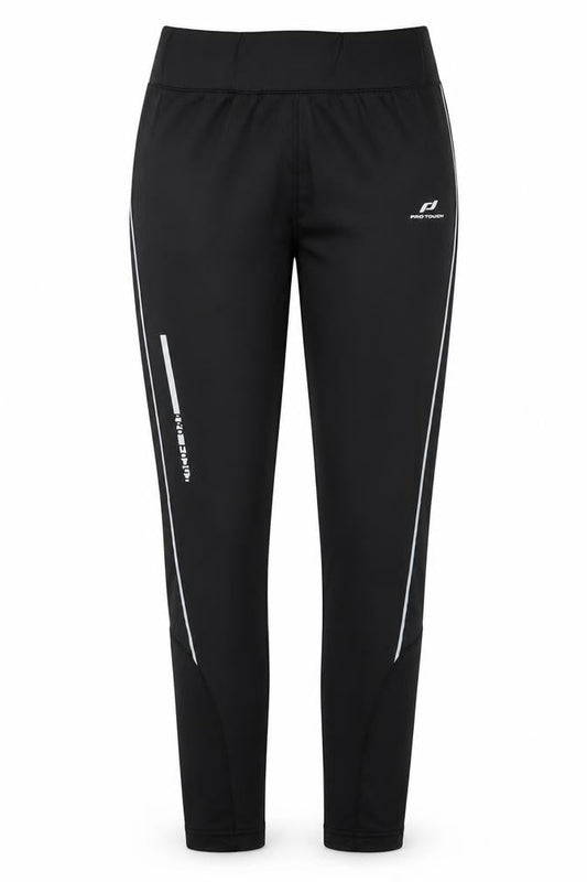 Womens UK Size XS PRO TOUCH Slim Fit Track Pants Black Trousers