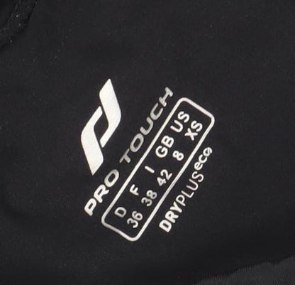 Womens UK Size XS PRO TOUCH Slim Fit Track Pants Black Trousers