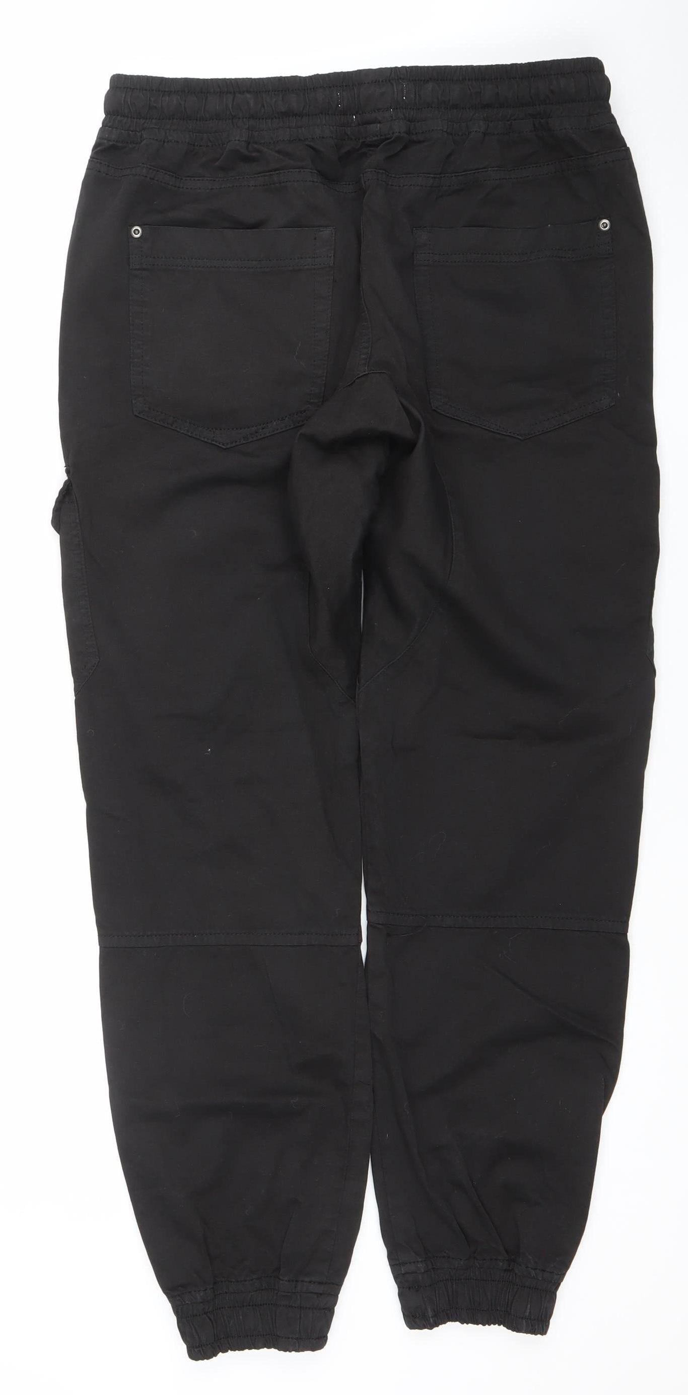Womens UK Size XL Another Influence Relaxed Fit Cargo Black Trousers