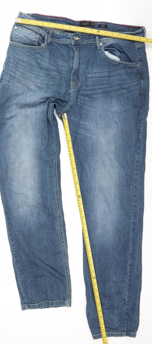 CherOne Men’s Blue Straight Denim Jeans W40 L33 Regular Fit