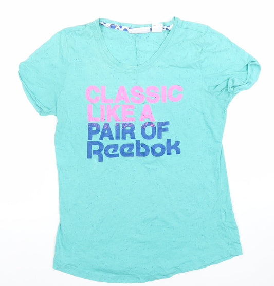 Womens UK Size M Reebok Blue Basic T-Shirt