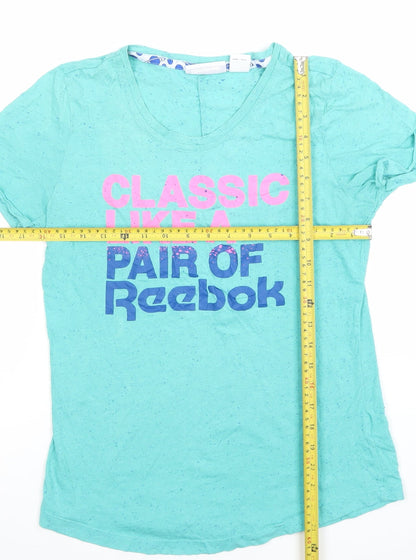 Womens UK Size M Reebok Blue Basic T-Shirt