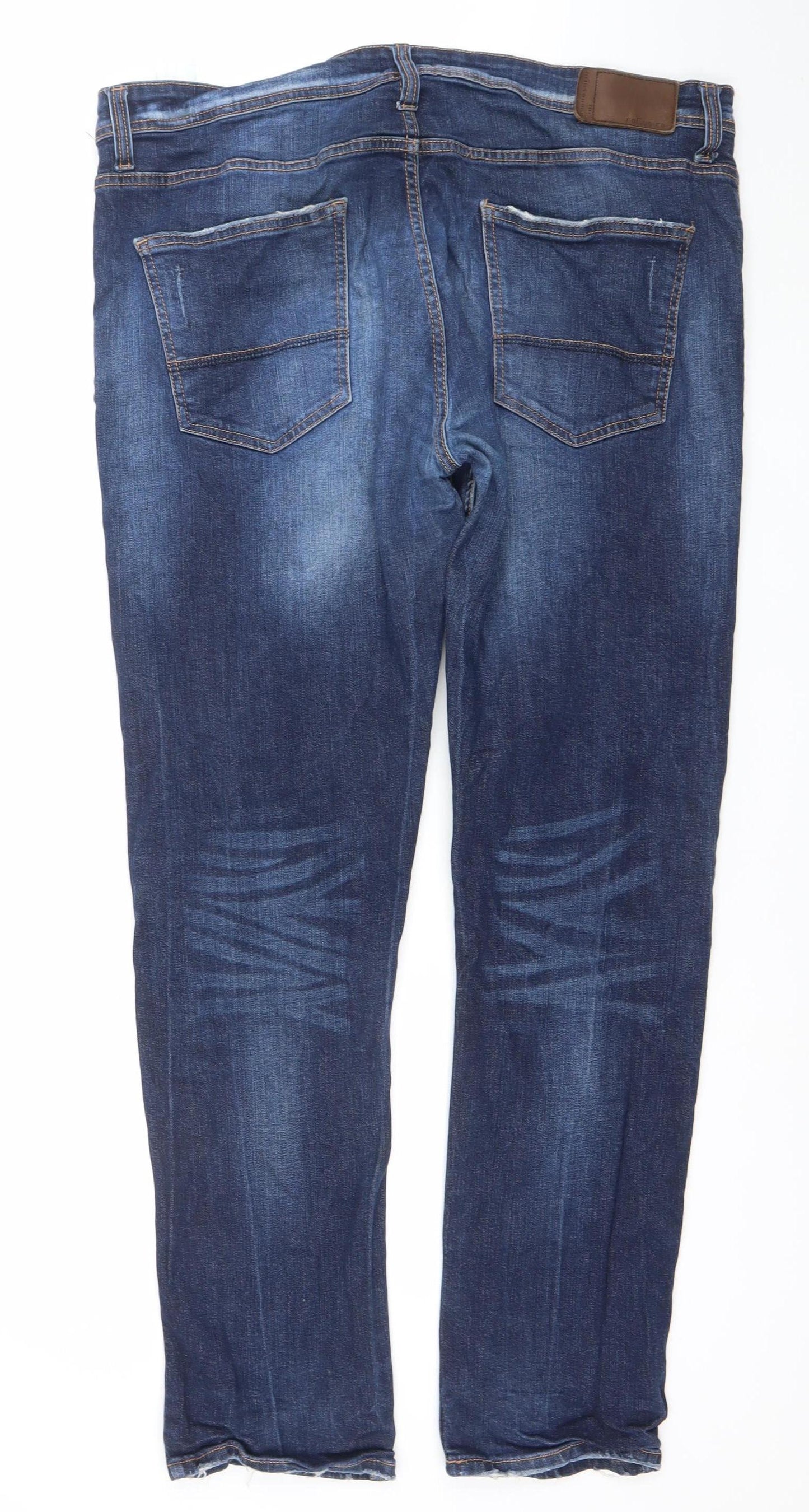 Focus Men Blue Denim Straight Fit Jeans Size 42 Regular