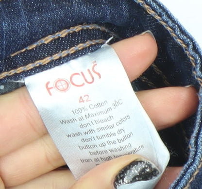 Focus Men Blue Denim Straight Fit Jeans Size 42 Regular