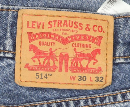 Levi’s 514 Men’s Blue Straight Leg Denim Jeans W30 L32 Regular Fit