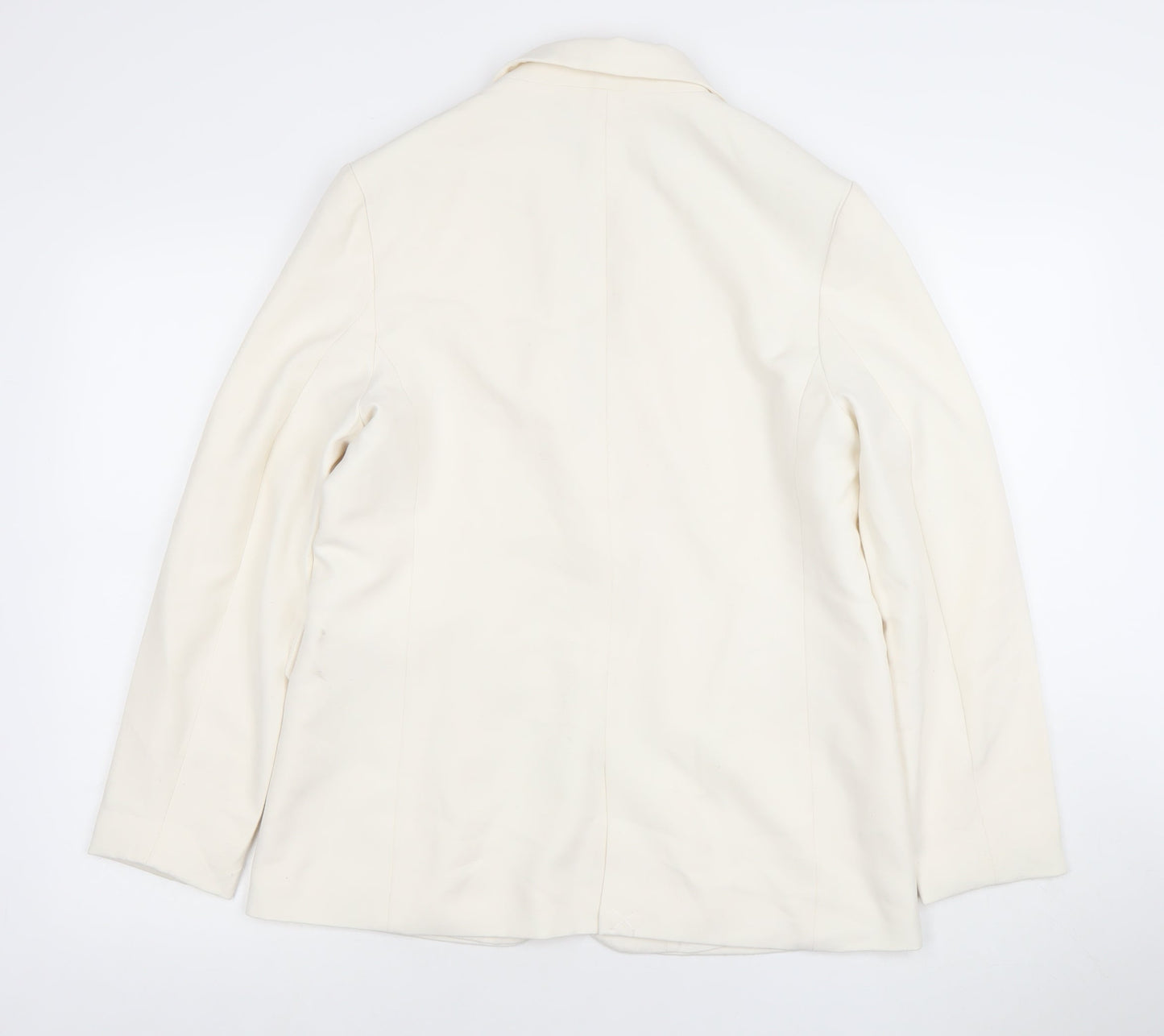 Stradivarius Women Ivory XS Tailored One-Button Blazer