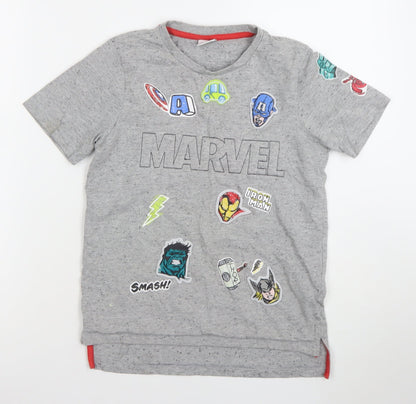 Boys UK Size 9-10 Years St. Bernard for Dunnes Stores Grey Basic T-Shirt