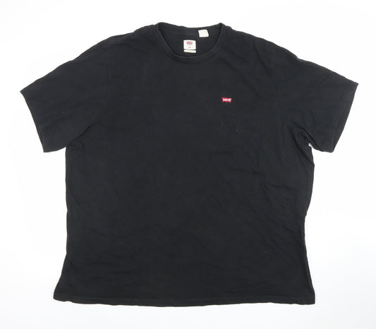 Levi's Men's Black 2XL Regular Fit Cotton Crew Neck T-Shirt