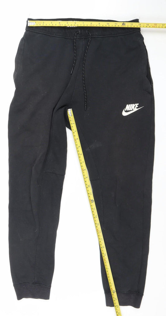 Mens UK Size S Nike Regular Fit Jogger Black Trousers