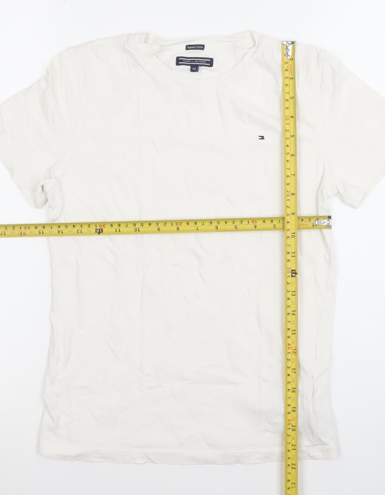 Boys UK Size 12 Years Tommy Hilfiger White Basic T-Shirt