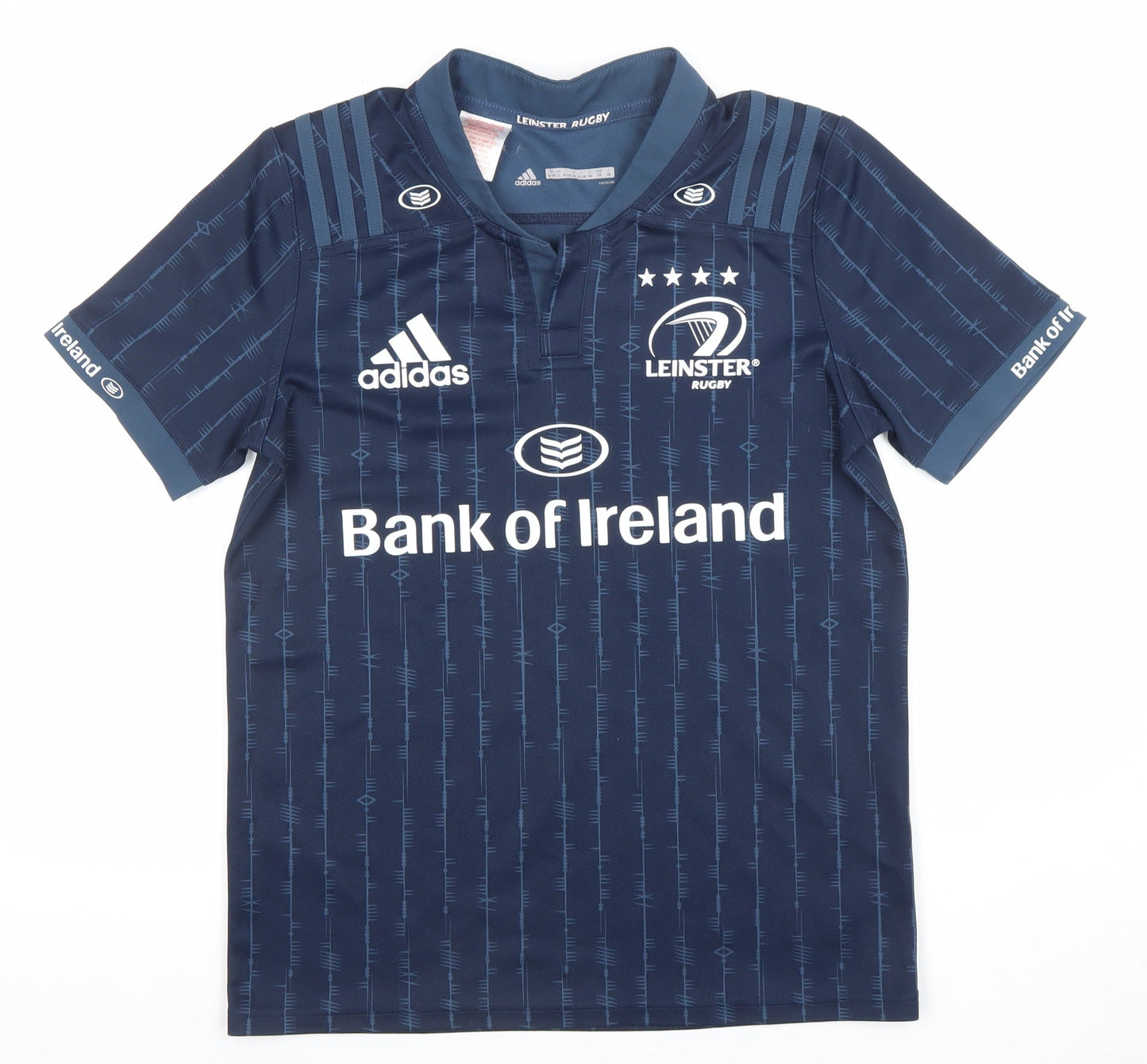 Adidas Boys Blue Leinster Rugby Short Sleeve Jersey 13-14 Years