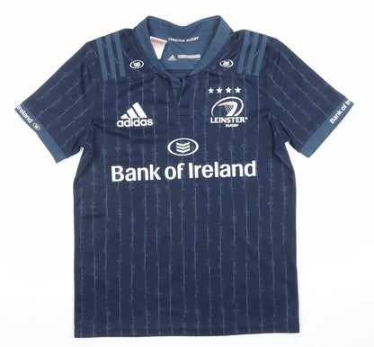 Adidas Boys Blue Leinster Rugby Short Sleeve Jersey 13-14 Years