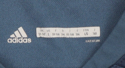 Adidas Boys Blue Leinster Rugby Short Sleeve Jersey 13-14 Years