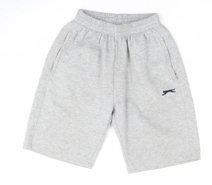 Slazenger Men's Grey Sweat Shorts Size S Elastic Waist Sportswear