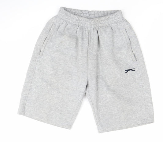 Slazenger Men's Grey Sweat Shorts Size S Elastic Waist Sportswear