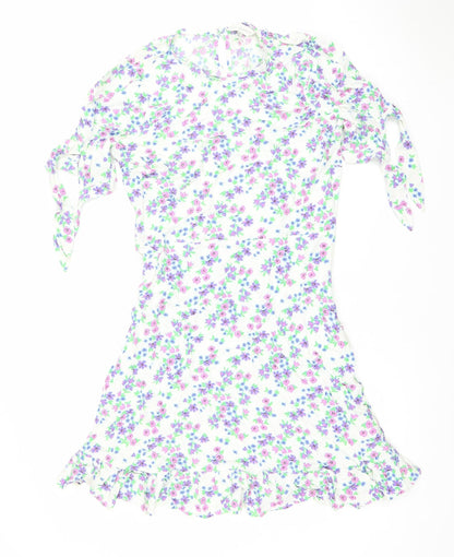 Marks and Spencer Women’s Multicoloured Floral One Shoulder Wrap Dress Size 10