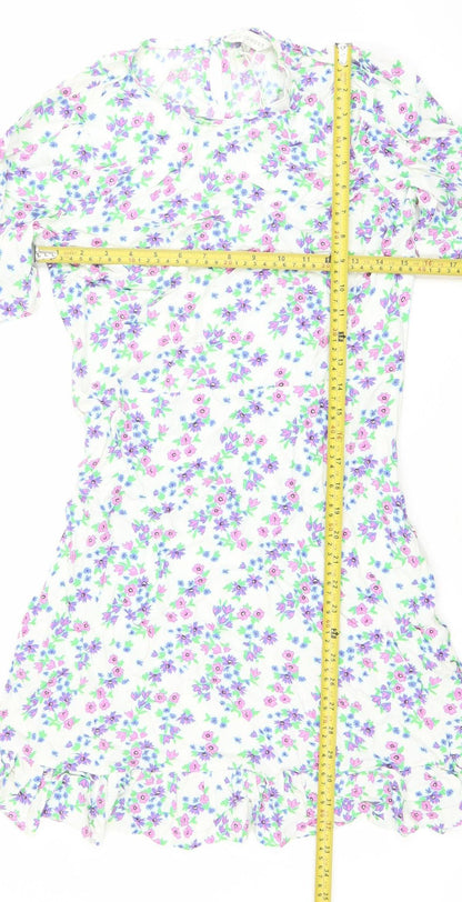 Marks and Spencer Women’s Multicoloured Floral One Shoulder Wrap Dress Size 10