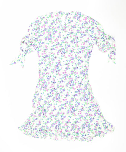 Marks and Spencer Women’s Multicoloured Floral One Shoulder Wrap Dress Size 10