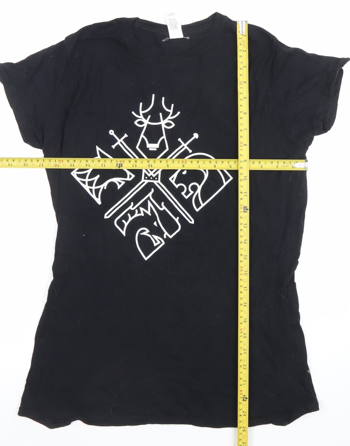 Womens UK Size XL Gildan Black Basic T-Shirt