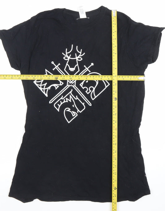 Womens UK Size XL Gildan Black Basic T-Shirt