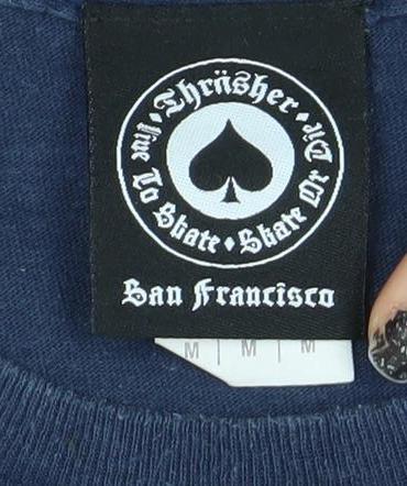 Thrasher San Francisco Men’s Blue Graphic Print Cotton T-Shirt M