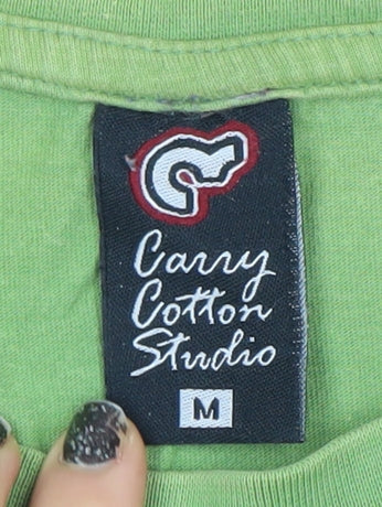 Mens UK Size M Carry Cotton Studio Green  T-Shirt