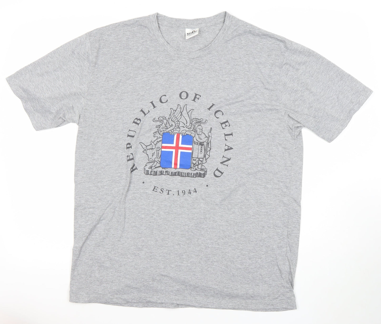 Shop Icelandic Men's Grey L Flag Graphic Cotton T-Shirt