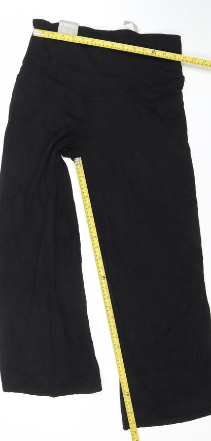 Matalan Maternity Black Wide-Leg Jersey Trousers Size 14